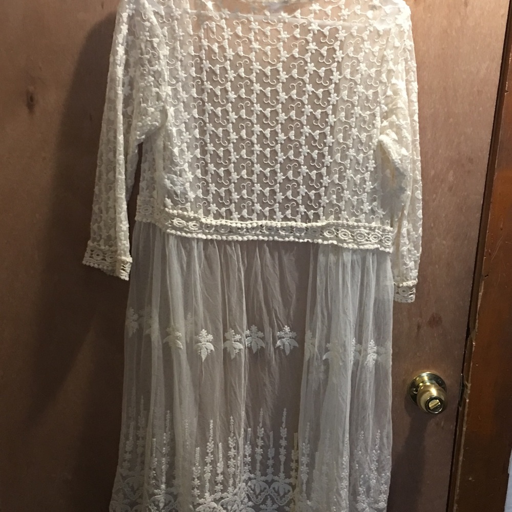 Xhilaration Off White Lace Duster